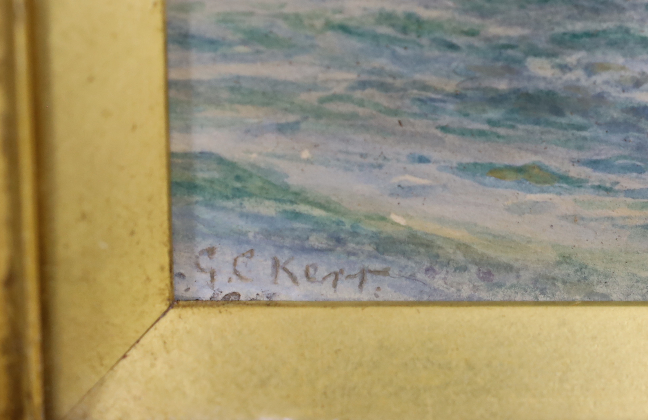 George Cochrane Kerr (1825-1907), watercolour, Naval review, signed, 29 x 17cm